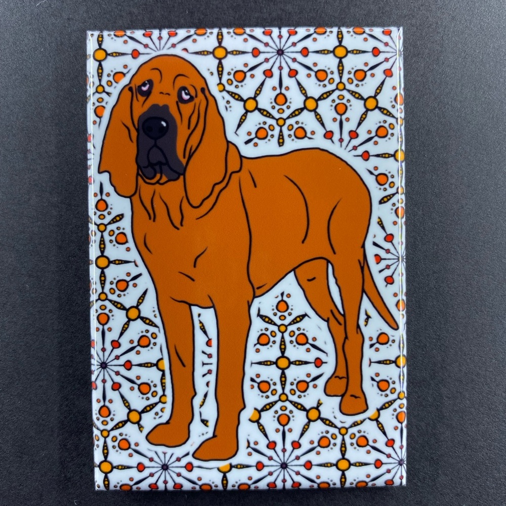 Bloodound Dog Magnet Psychedelic Pet Portrait Kitchen Decor Gift